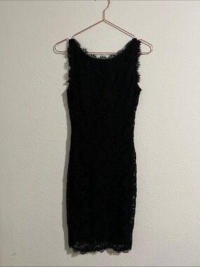 Sleeveless Black Lace Midi Dress